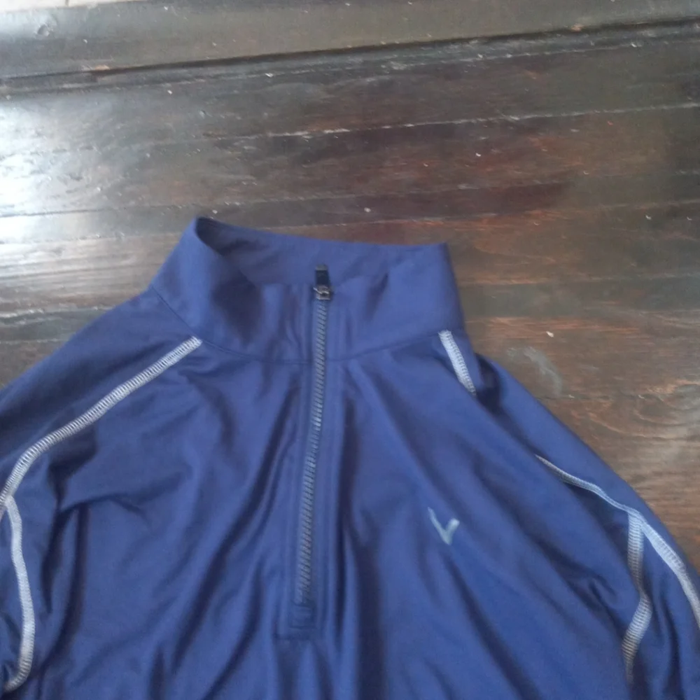 Callaway Mens 1/4 Zip Up Hoodie Size Large Color Blue White Logo Outdoors Cozy